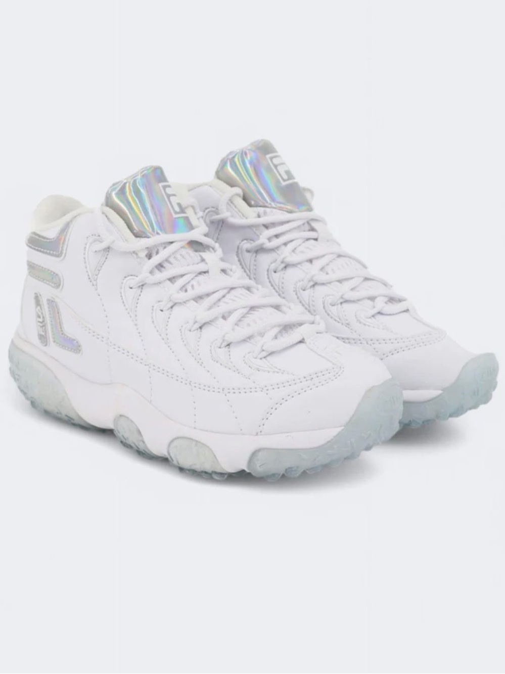 Fila Snake Dancer Ir Ice High Top Sneakers White With Silver Accents Women’s 8